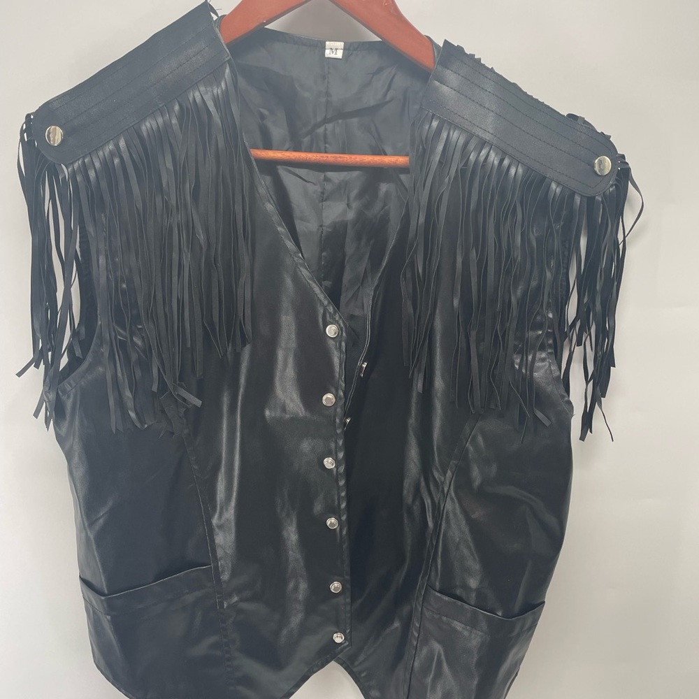 Cowboy Leather Vest with Tassels-Used as a Costume